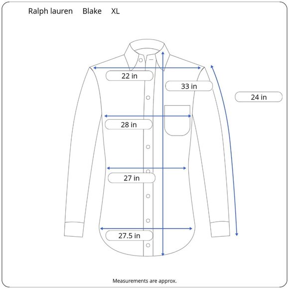 Ralph Lauren Mens Shirt Blake Fit Oversized Button Blue Gingham Check Size XL - Picture 3 of 12